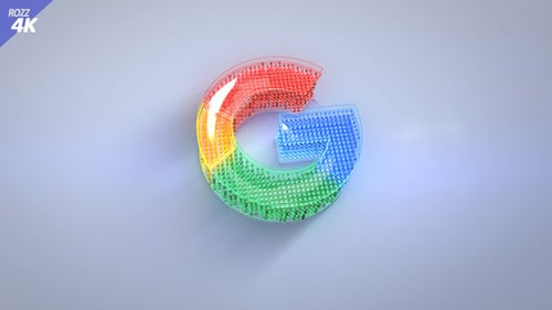 Animación limpia de logotipos 3D en blanco digital