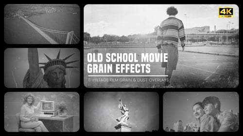 Paquete de efectos Vintage Film Grain: 11 Superposiciones cinematográficas auténticas en 4K