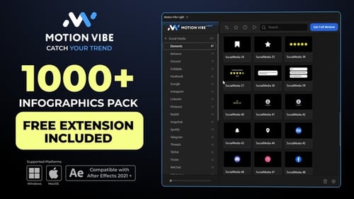 Infographics Pack | Free Extension for After Effects Included