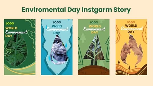 Paquete de historias de Instagram para el Día Mundial del Medio Ambiente
