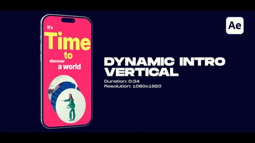 Dynamic Vertical Mobile Intro with Bold Kinetic Typography