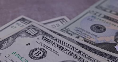 Pile of United States Currency Money with Form