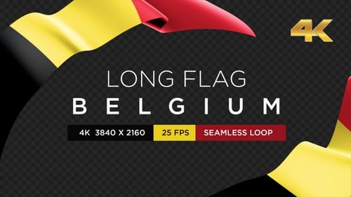Dynamic Waving Belgian Flag Ribbon Animation Pack