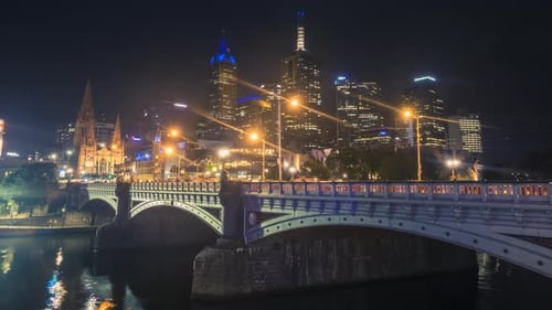 Timelapse Melbourne por la noche
