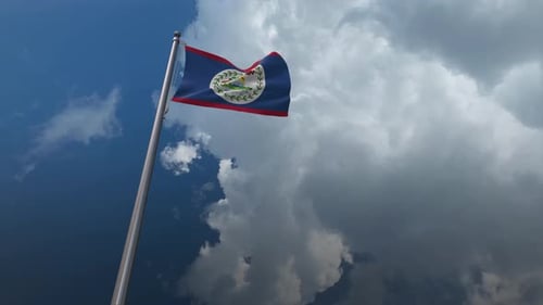 Belize National Flag Waving Animation