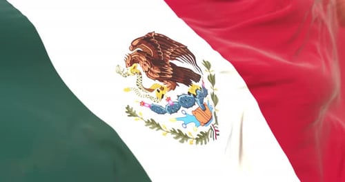 Realistic Waving Mexican Flag Seamless Loop Animation