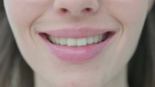 Close up of Smiling Mouth of Woman