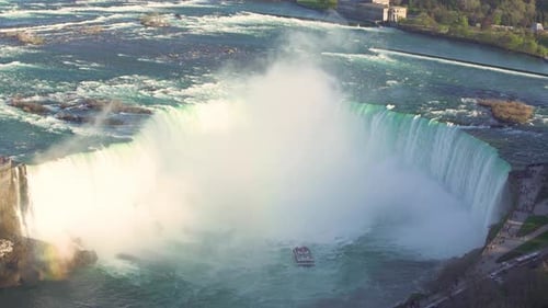 Niagara Falls, Canada, Video - The Horseshoe Falls during a sunny day as seen from the Skylon Tower