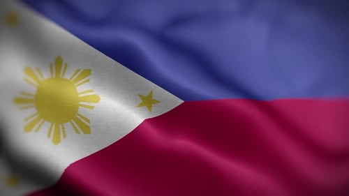 Realistic Waving Flag of the Philippines