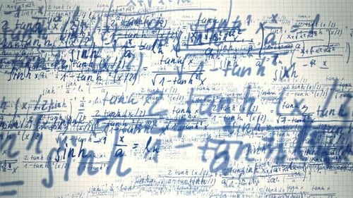 Présentation des formules mathématiques avec symboles, chiffres et lettres.