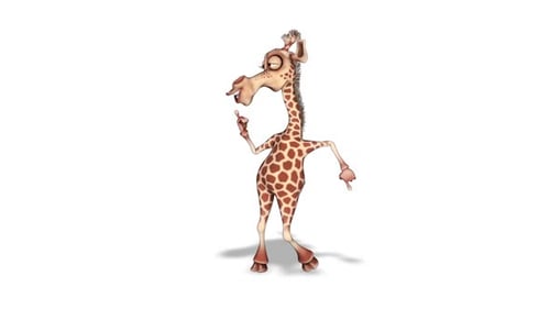 Funny 3D Animated Giraffe Character Gesturing and Dancing