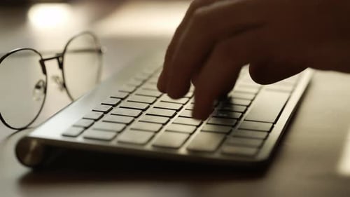 A Coder Hands are Typing on Pc Keyboard