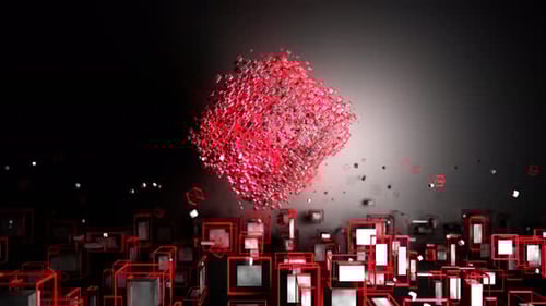 Animação de loop de formas geométricas 3d abstratas 4K. Fundo moderno, design de movimento sem costura