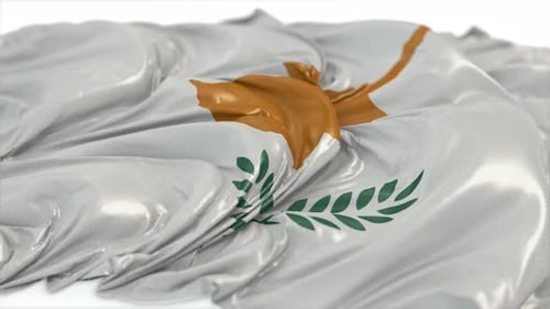 Zypern-Flagge auf einer weißen Tafel