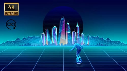 4K - Retro City Skate Driving