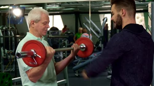 Senior Man Working Out in the Gym