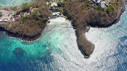 Beautiful Blue Lagoon with a Beach and White Sand in Bali, Indonesia