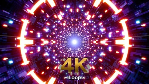 Futuristic Space Light Tunnel