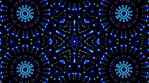 Abstract Kaleidoscope Glowing Light Patterns Background Loop