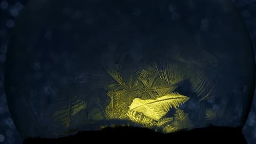 Illuminated Ice Crystals Abstract Winter Scene