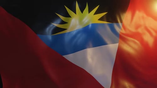 Antigua and Barbuda Flag Waving Animation