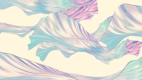 Iridescent Holographic Ribbons Flowing Abstract Background