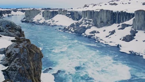 Waterfall Ice Cold Frozen Winter River Stone Nature
