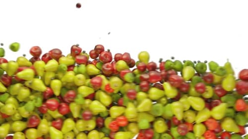 Fruit Piling Up on White Background