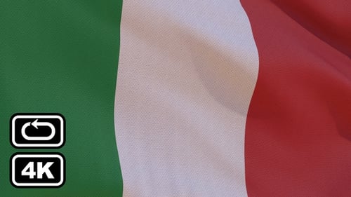 Seamless Italian Flag Waving Loop Background