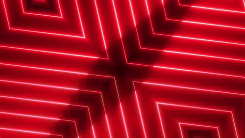 Abstract Red Neon Lines Pulsating Geometric Pattern Loop