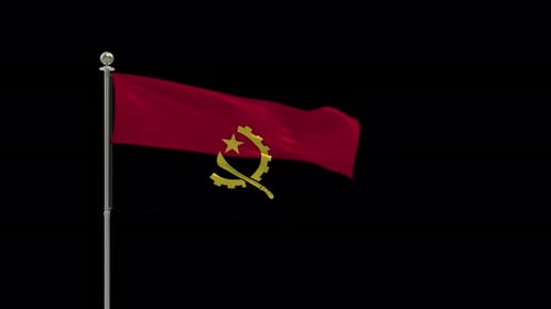 3D Realistic Angola Flag Waving Seamless Loop
