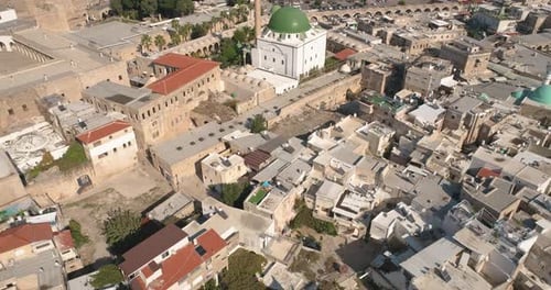 Aerial view of view Old City of Acre, Acre, Israel.