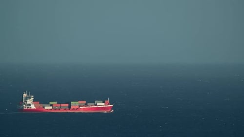 Barge with Cargo on the Way