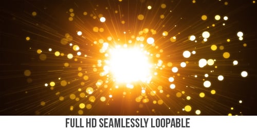 Golden Glittering Particles Light Burst Background