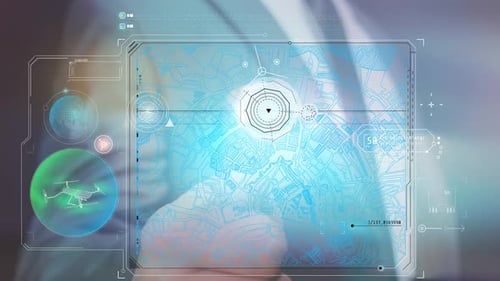 Animated Futuristic Map HUD with Drone Tracking UI