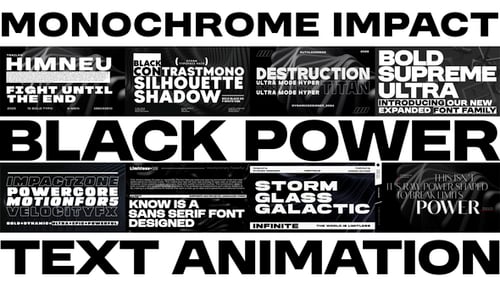 Minimal Black Power Text Animations Premiere Pro