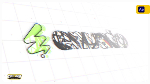 Chromatic Sketch Glitch Logo Reveal