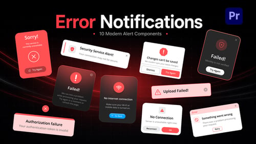 Notificaciones de error para Premiere Pro