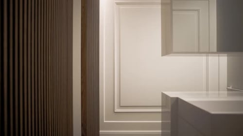 Modern Interior Design with White Walls and Wood Paneling