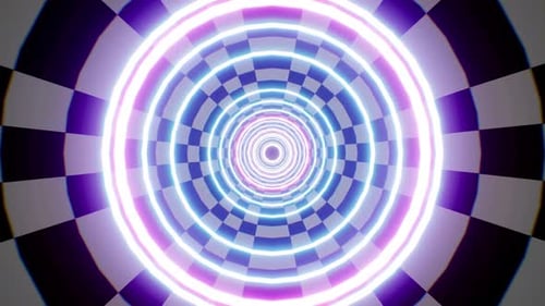 4K Checkerboard Vj Tunnel Loop 01