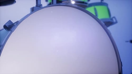 Modern 3D Drum Kit Musical Instrument Reveal Animation