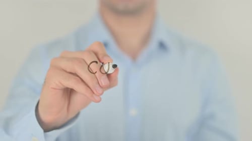 Kundenumfrage, Schreiben auf transparentem Bildschirm