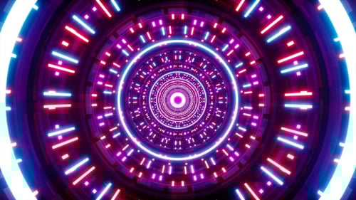 Kunstschleife mit bunten Lichtern