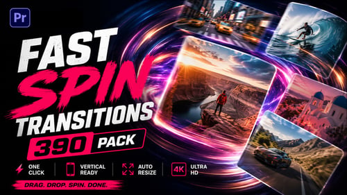 Ultra Fast Spin Transitions | 390 Premiere Pro Presets