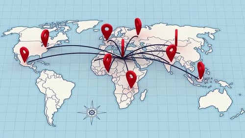 Ponto de pino 3d no mapa