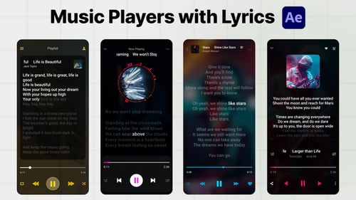 Reproductor de música vertical con letras