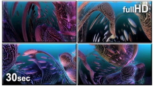 Abstract Organic Fractal Shapes Dynamic Flowing Background Animation