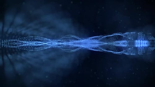 Futuristic Abstract Blue Digital Particle Wave Background