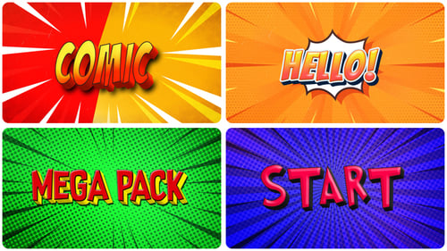 Comic Book Pop Art Text Effects & Backgrounds Pack MOGRT