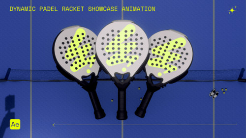 Animation dynamique de présentation des raquettes de padel